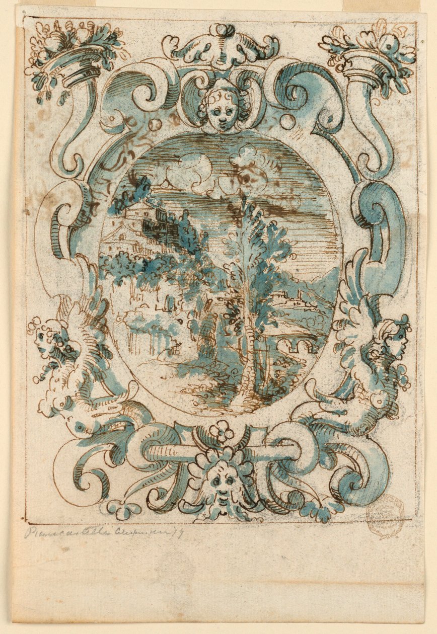 Peyzajlı Strapwork Tasarım by Unknown artist