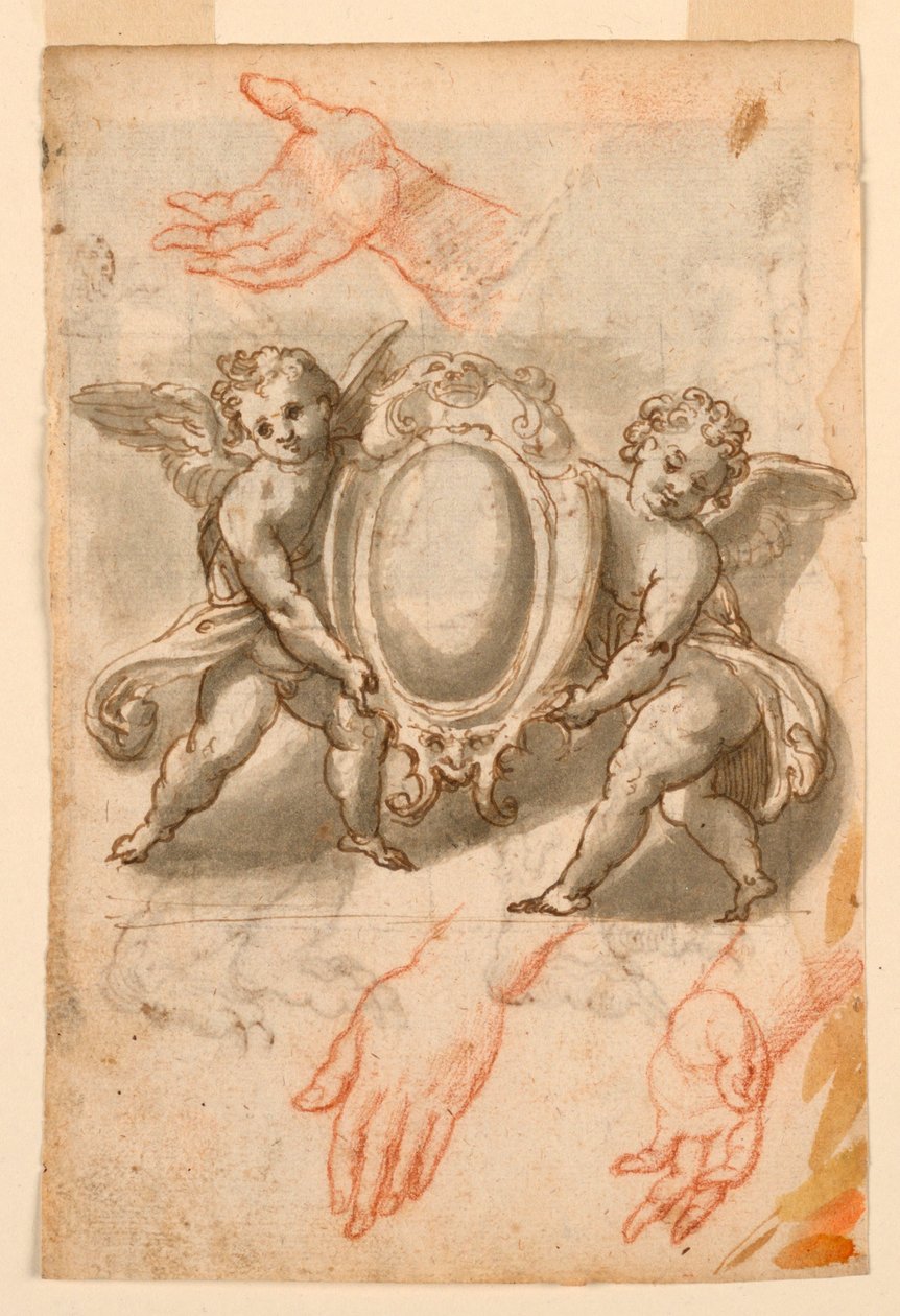 Rozetli El ve Putti Çalışmaları by Unknown artist