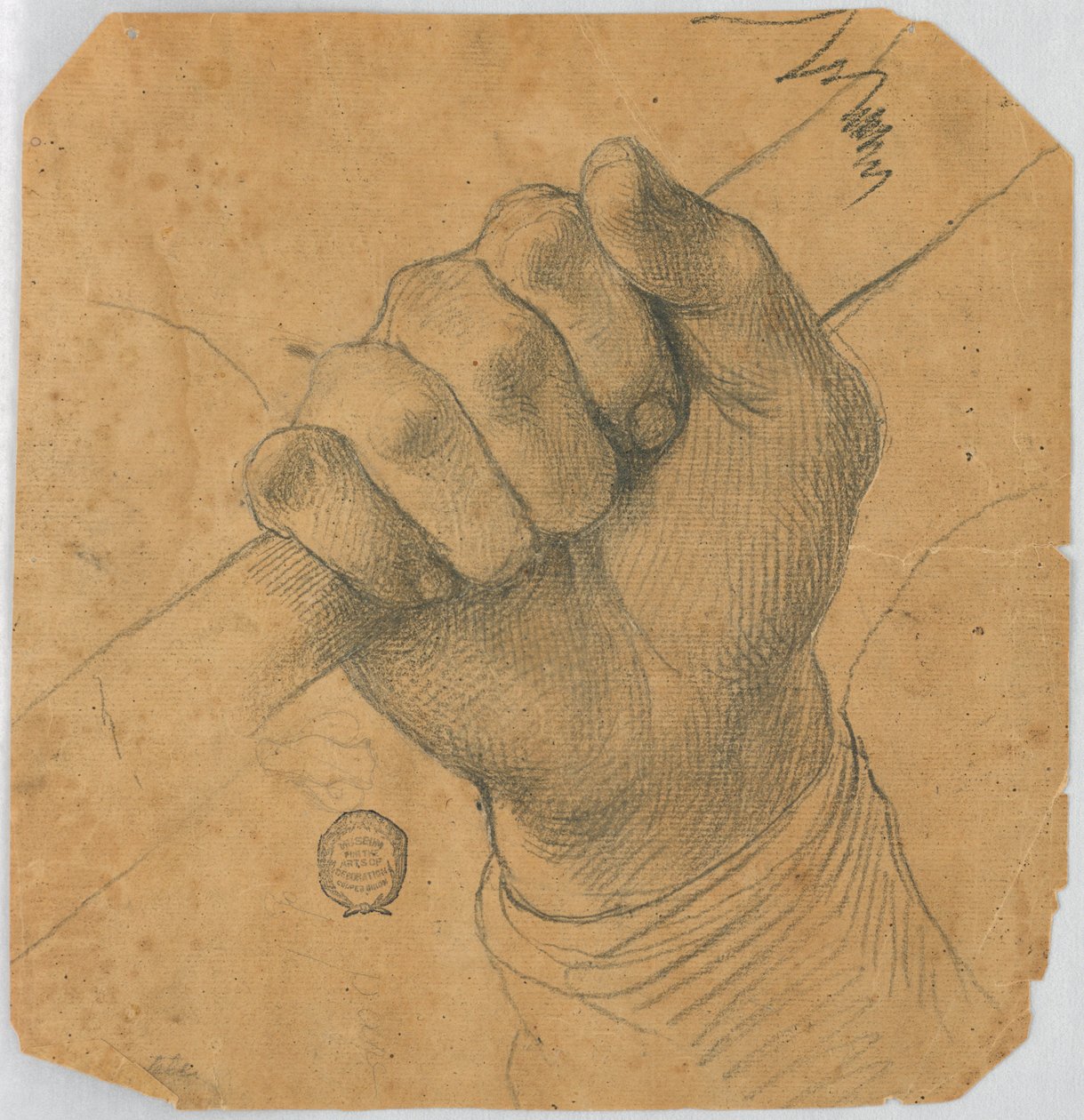 Çalışma: Bir adamın eli sopa tutuyor by Unknown artist