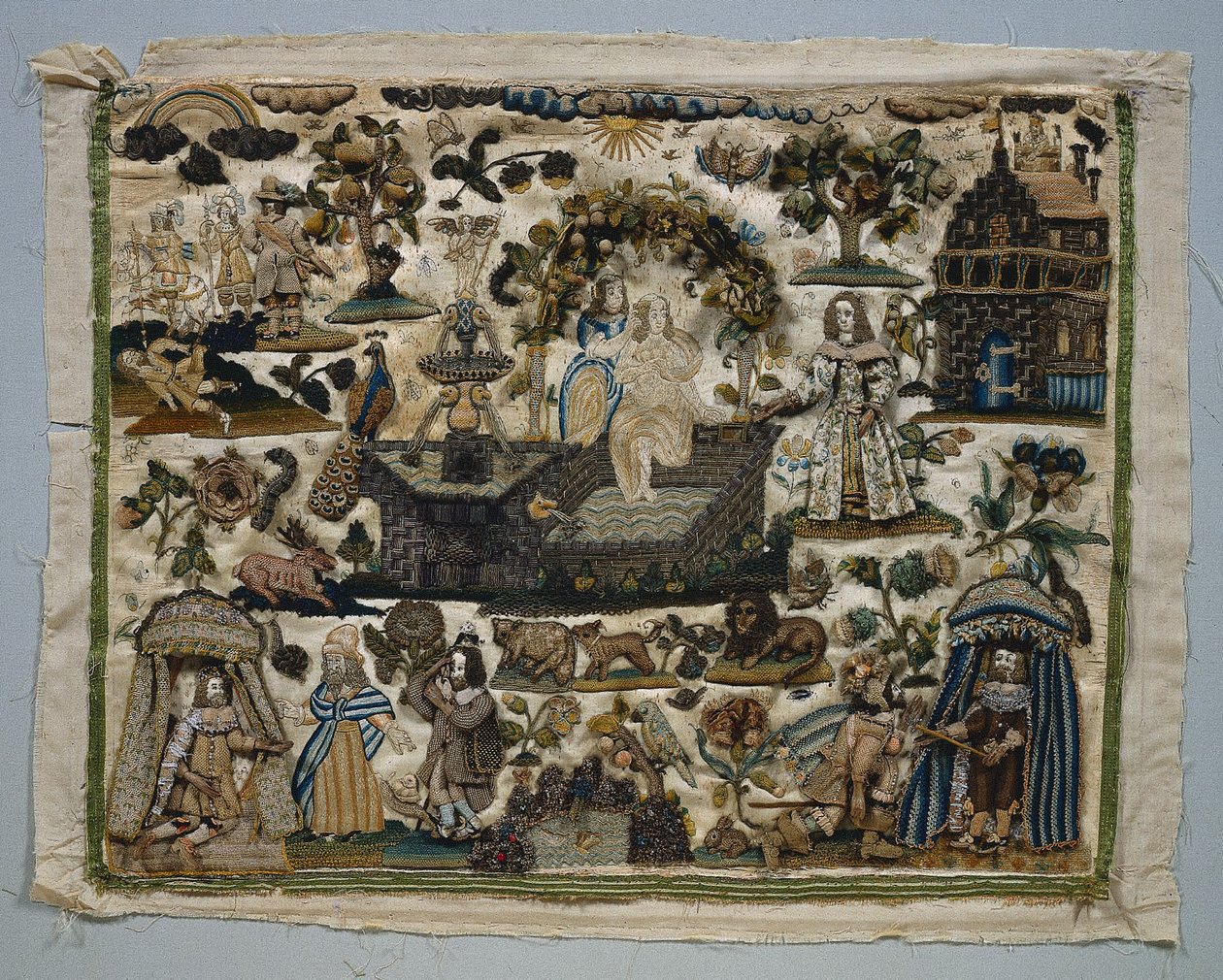 Stumpwork Panel: David ve Bathsheba'nın Öyküsü by Unknown artist