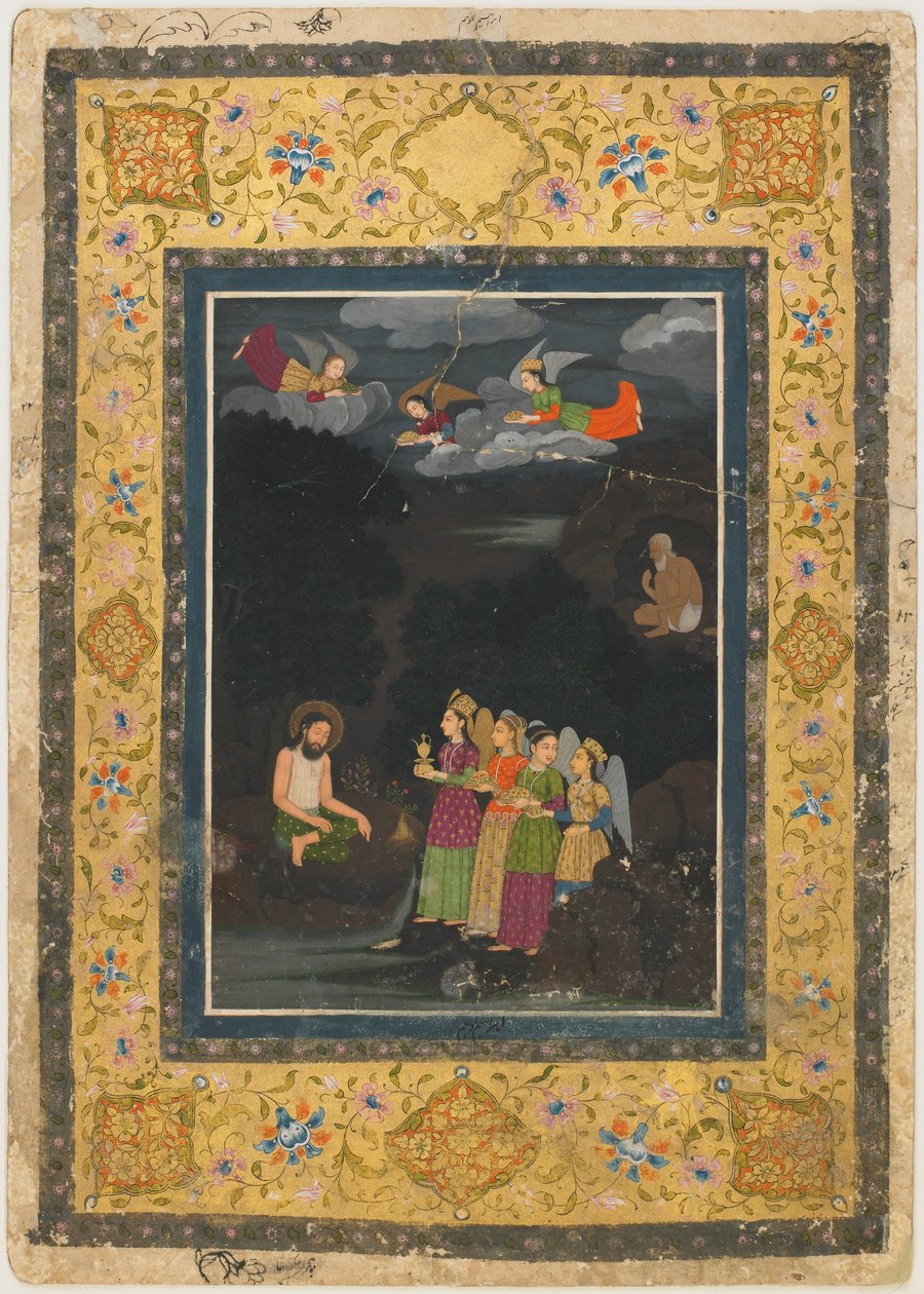 Melekler tarafından ziyaret edilen Belh Sultanı İbrahim ibn Adham by Unknown artist