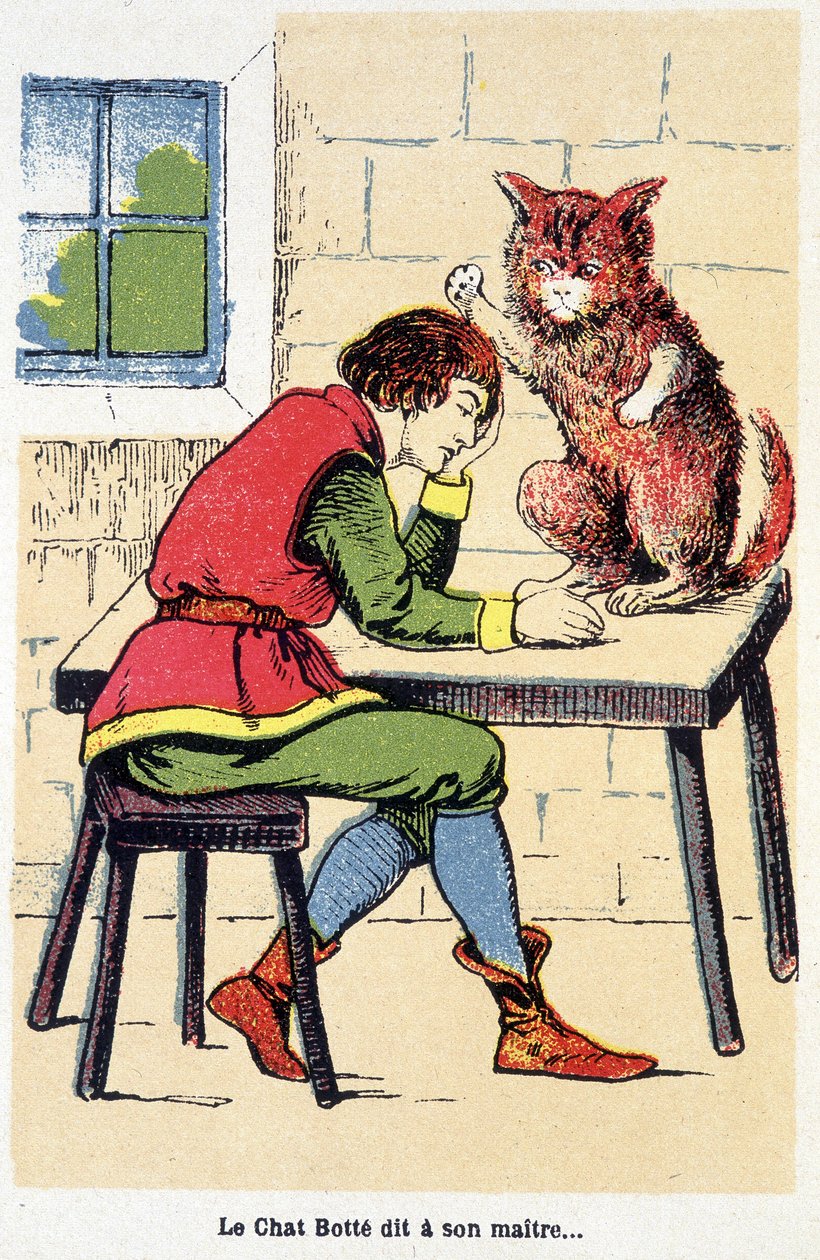 Çizme Kedinin Öyküsü: “” Çizme Kedi efendisine der ki... “” sd. 19. yüzyıl. by Unknown artist