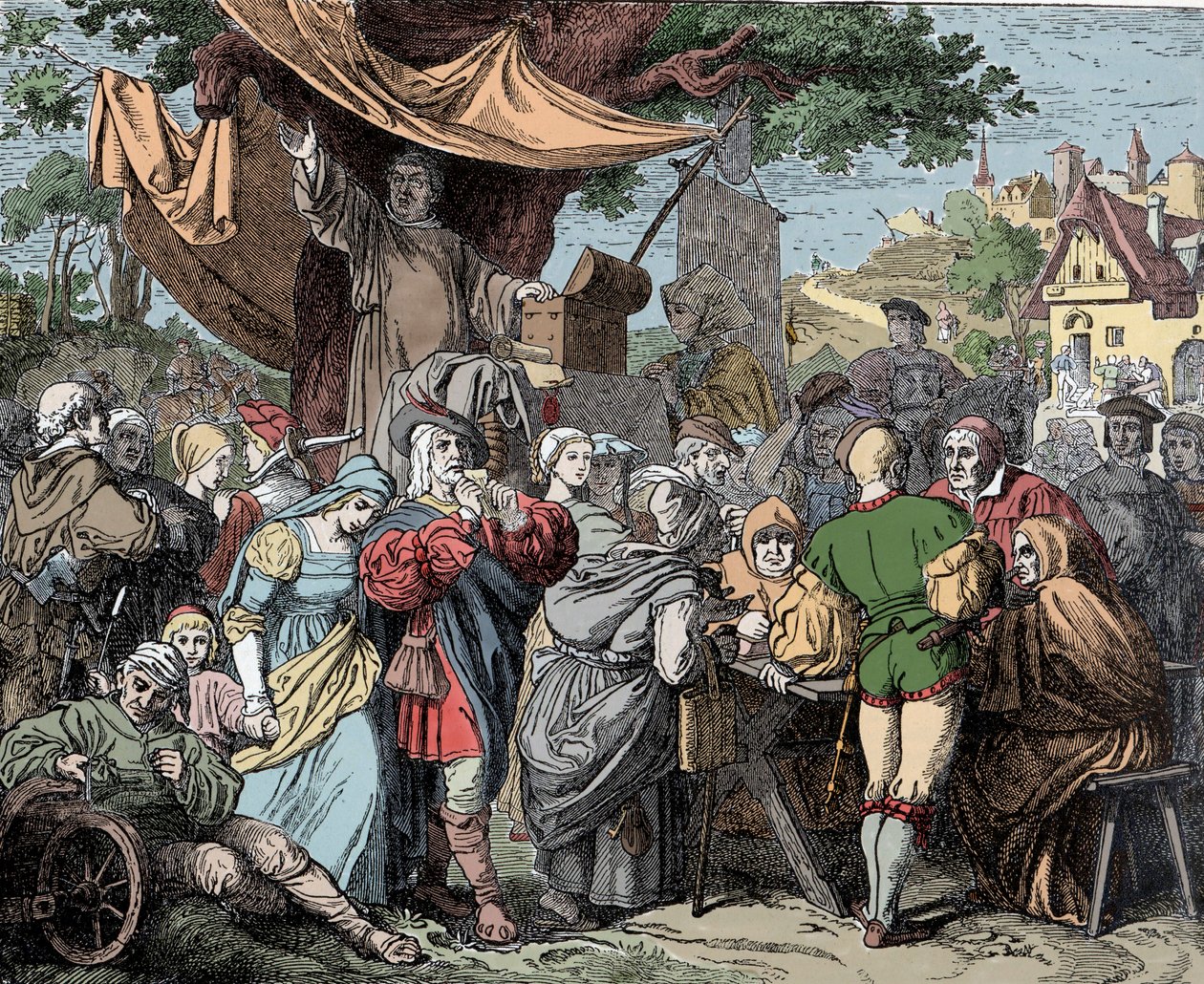 Tetzel Hoşgörü Satıyor - Alman Dominik rahip Johann Tetzel (1465-1519), 1515 dolaylarında Roma