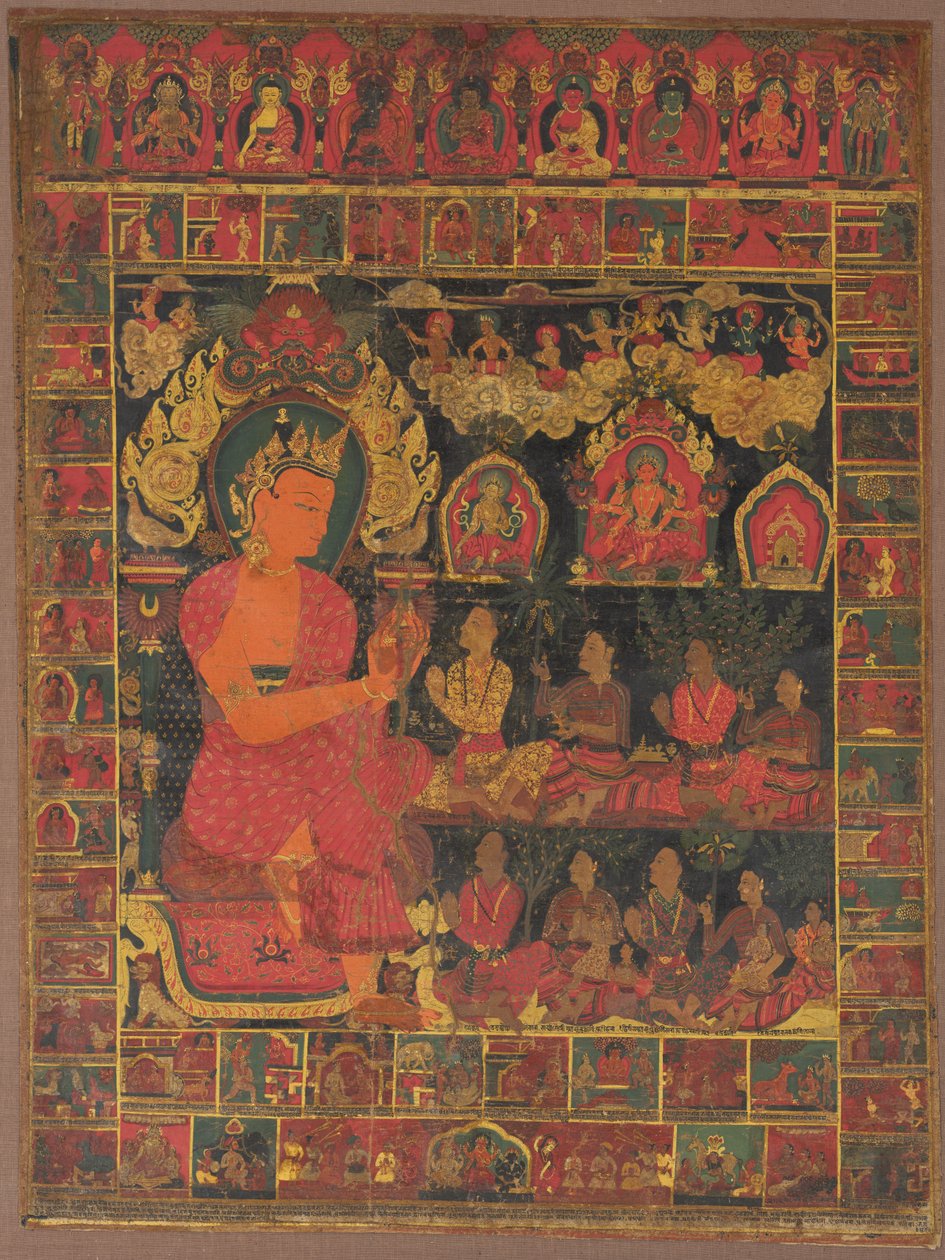 Mücevherli Buda Vaazı ile Thangka by Unknown artist