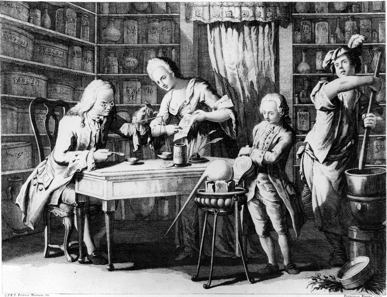 Eczacı. 19. yüzyıl gravürü. by Unknown artist