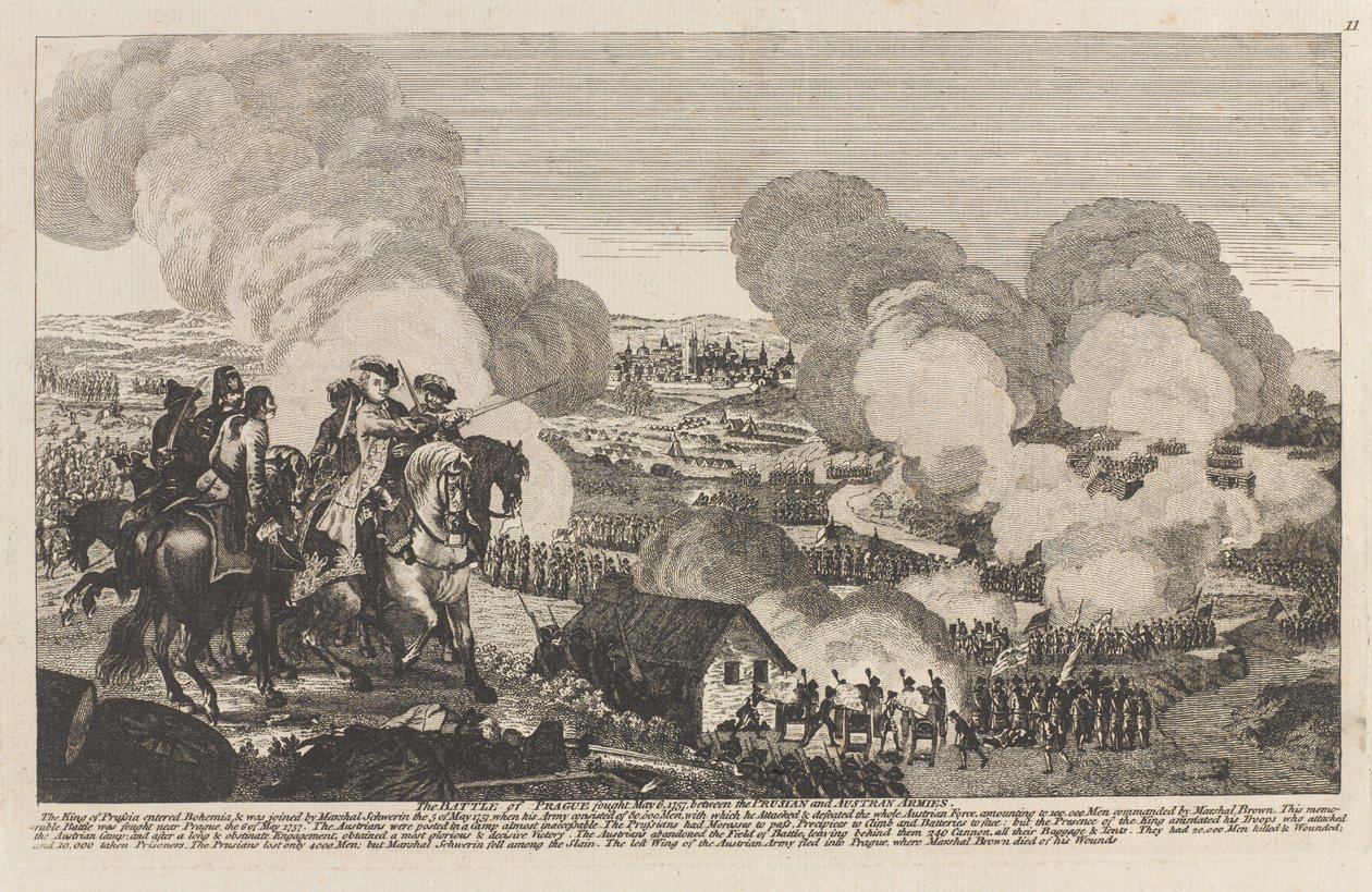Prag Savaşı, 6 Mayıs 1757 (çizgi gravürü) by Unknown artist