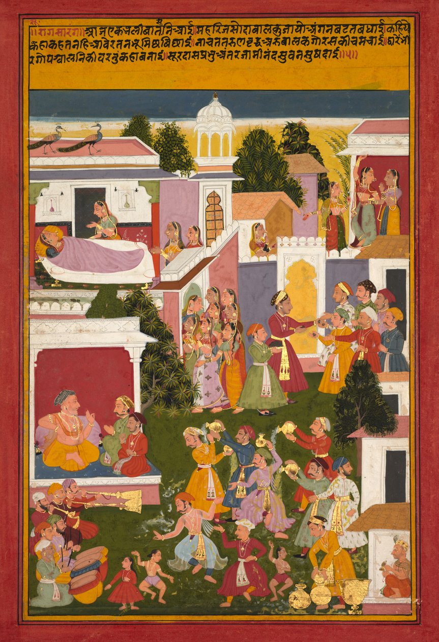 Surdas'lı bir Sursagar'dan Krishna'nın Doğuşu by Unknown artist