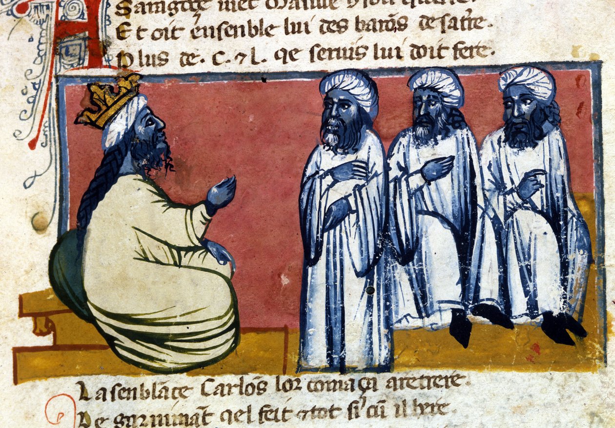 İspanya Halifesi. 14. yüzyıl el yazması. İncil. Marciana, Venedik. by Unknown artist