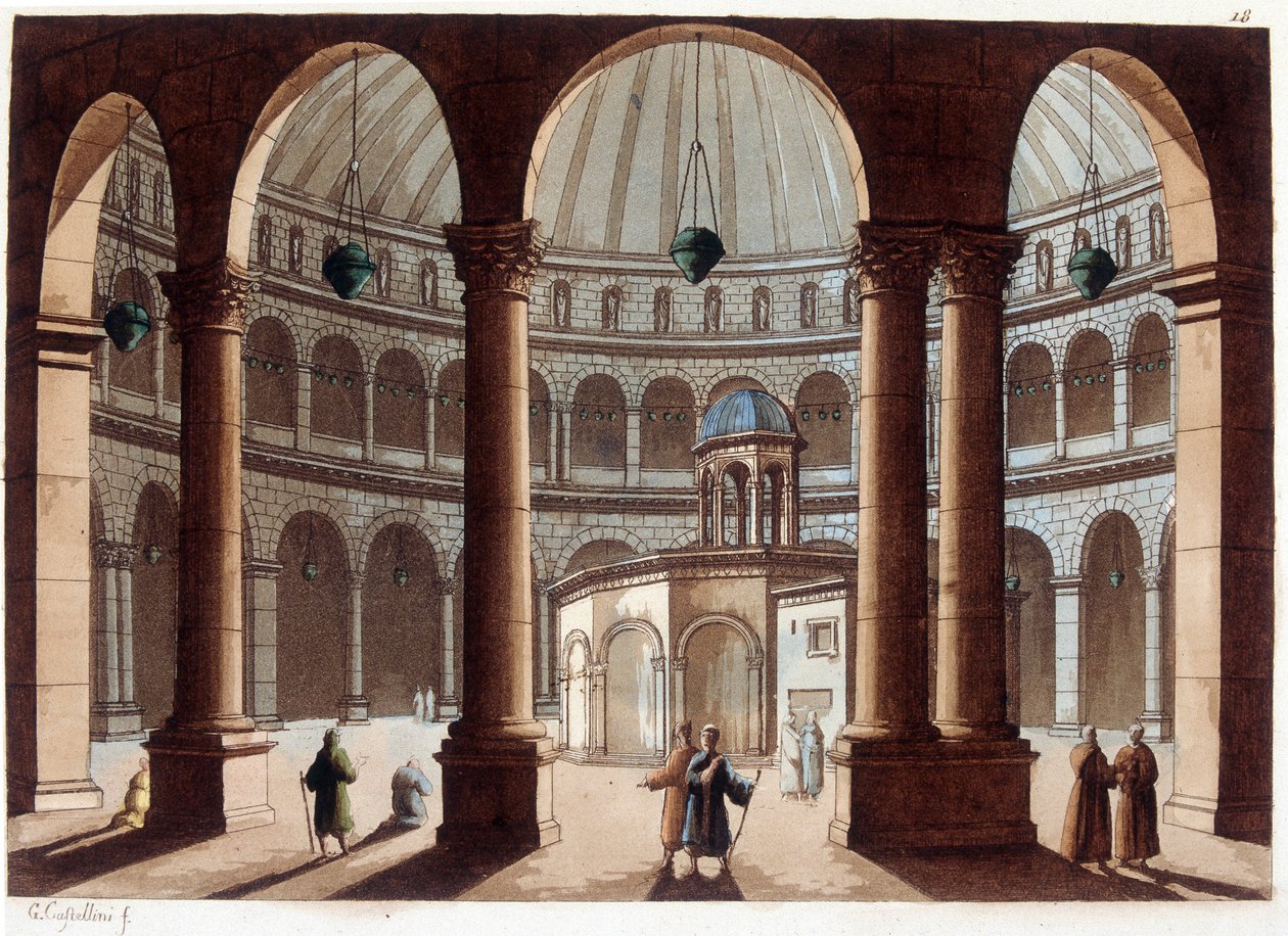 Kutsal Kabir Kilisesi, Filistin. “” Le kostüm ancien et moderne”de” by Unknown artist