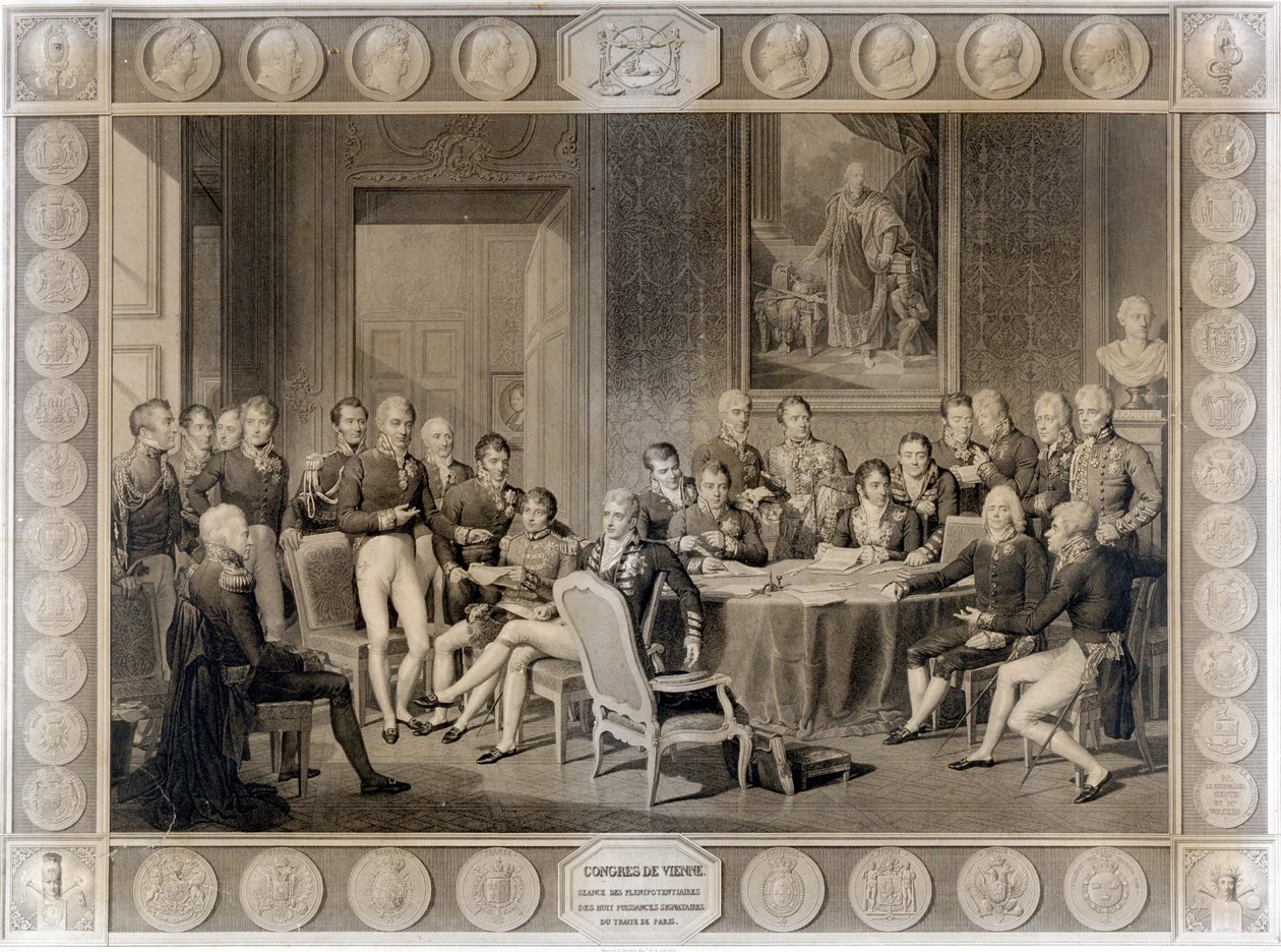 Viyana Kongresi. 1815 Viyana Kongresi. Alexander I, Çar; H.R.Stewart, Castlereagh; François I, Avusturya İmparatoru; Frederic William III, Prusya Kralı; Karl August, Hardenbergh Prensi; Wilhelm von Humboldt (Humboldt