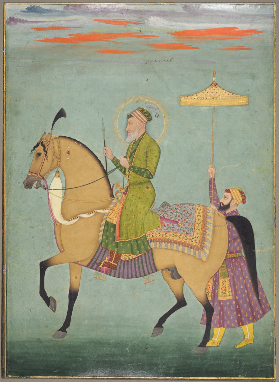 At sırtında İmparator Alamgir (1658-1707 hüküm sürdü) by Unknown artist