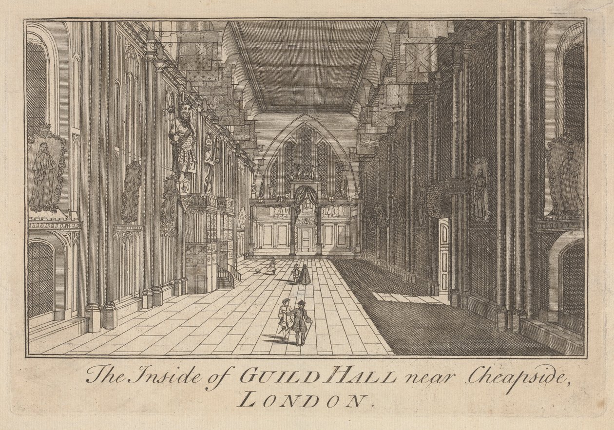 Londra, Cheapside yakınlarındaki Guild Hall'un İçi by Unknown artist