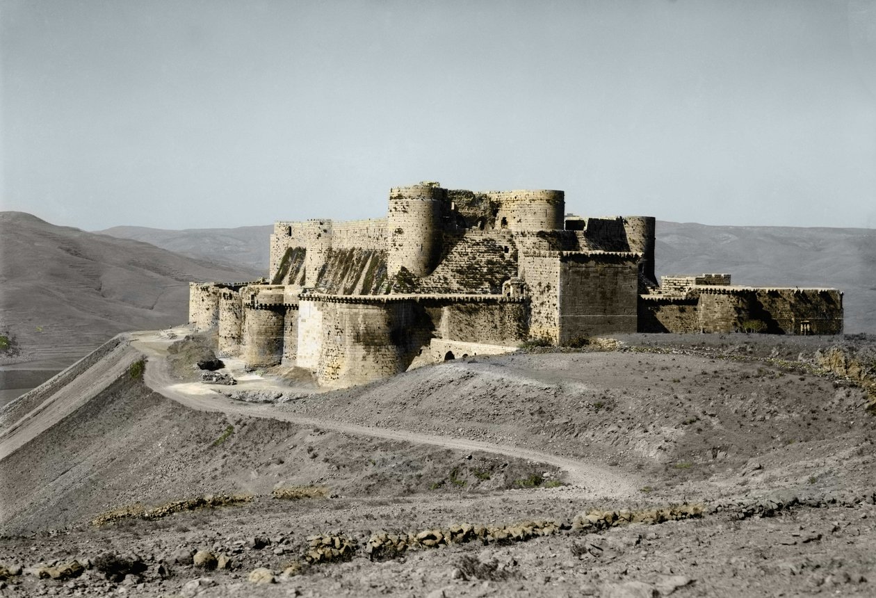Haçlı Seferleri döneminden kalma Şövalyelerin Krak kalesi, 1930