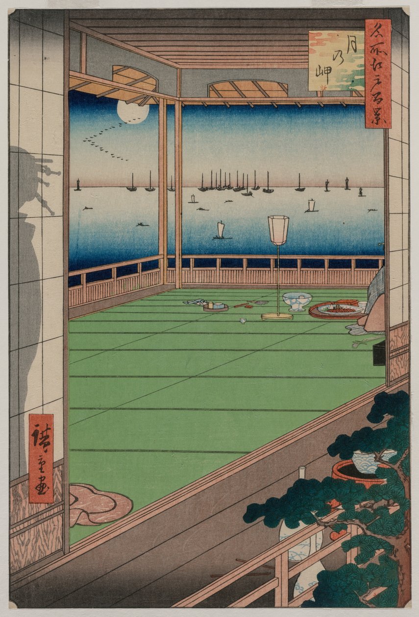 Edo'daki Ünlü Yerlerin Yüz Görünümü serisinden Ay Manzaralı Burun by Unknown artist