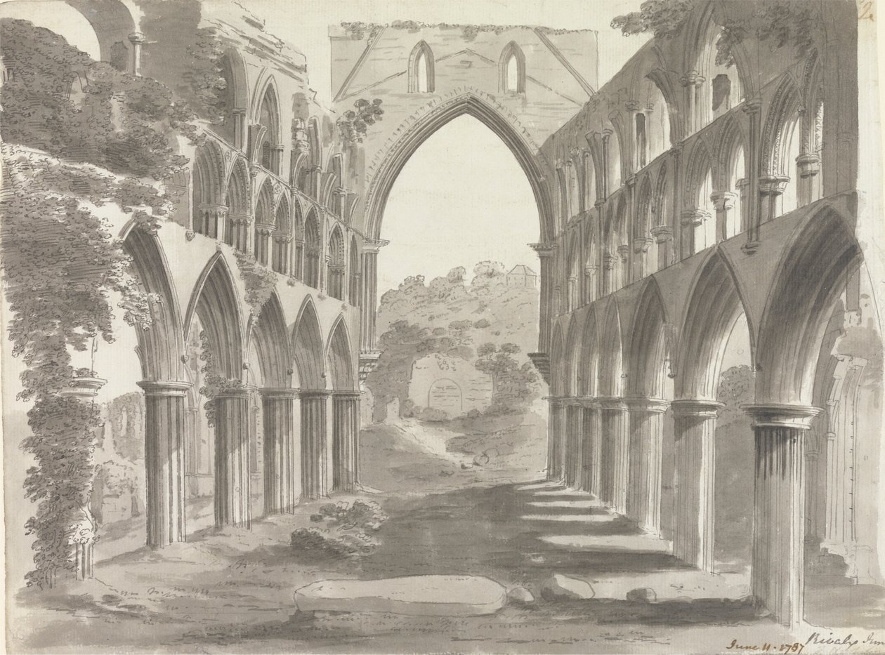 Rievaulx Manastırı Nefi, Yorkshire by Unknown artist