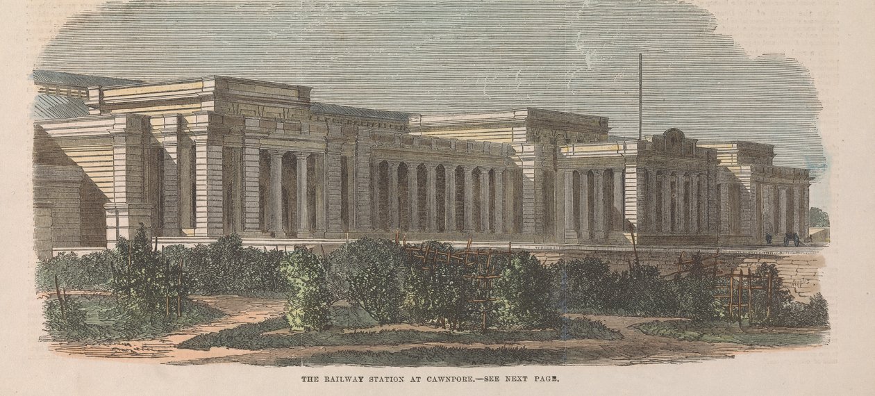 Cawnpore'daki Tren İstasyonu by Unknown artist