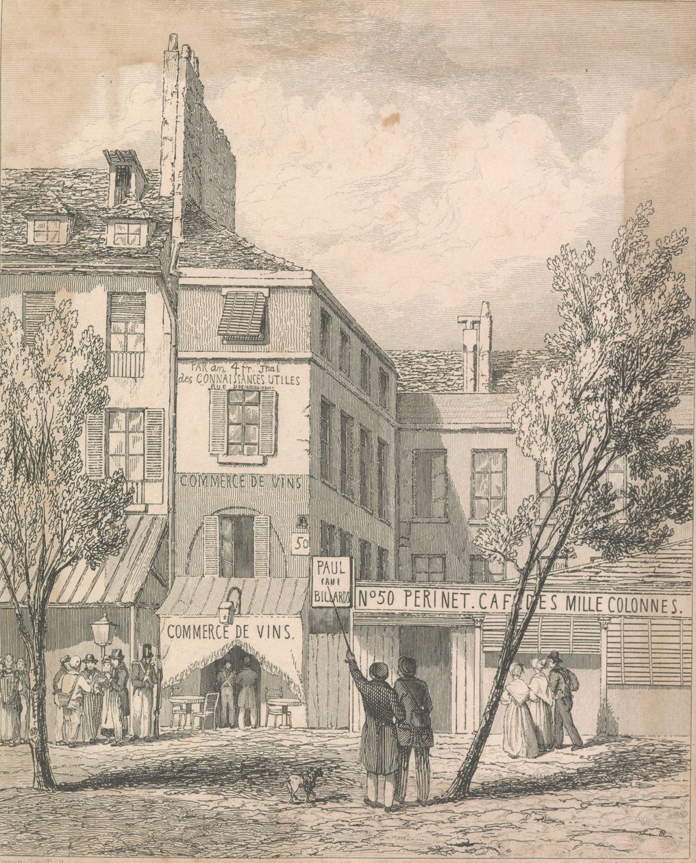 Jeschi'nin Boulevard du Temple'daki Rezidansı, yerinde yapılan bir çizimden. Bir panjurla kapatılan pencere, ölümcül motorun [Dissil?] geldiği penceredir; sayfa 2 (İkinci Cilt) by Unknown artist