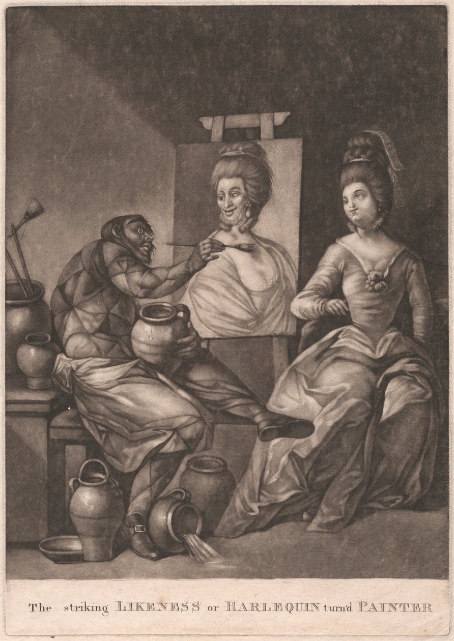 Çarpıcı Benzerlik veya Harlequin Turn'd Painter by Unknown artist