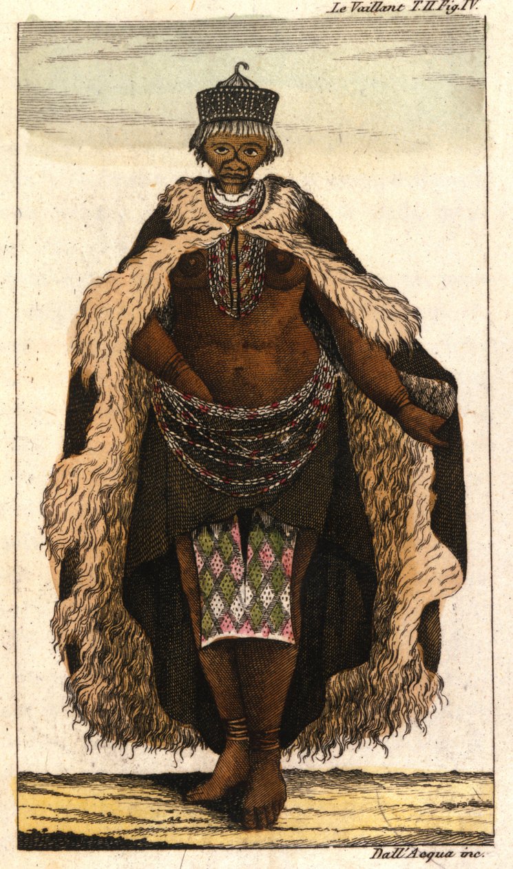 Venüs Hottentote, Bochiman kadını (Hottentot Venüs) 1820 tarihli bir seyahat kitabından gravür. Milanese. by Unknown artist
