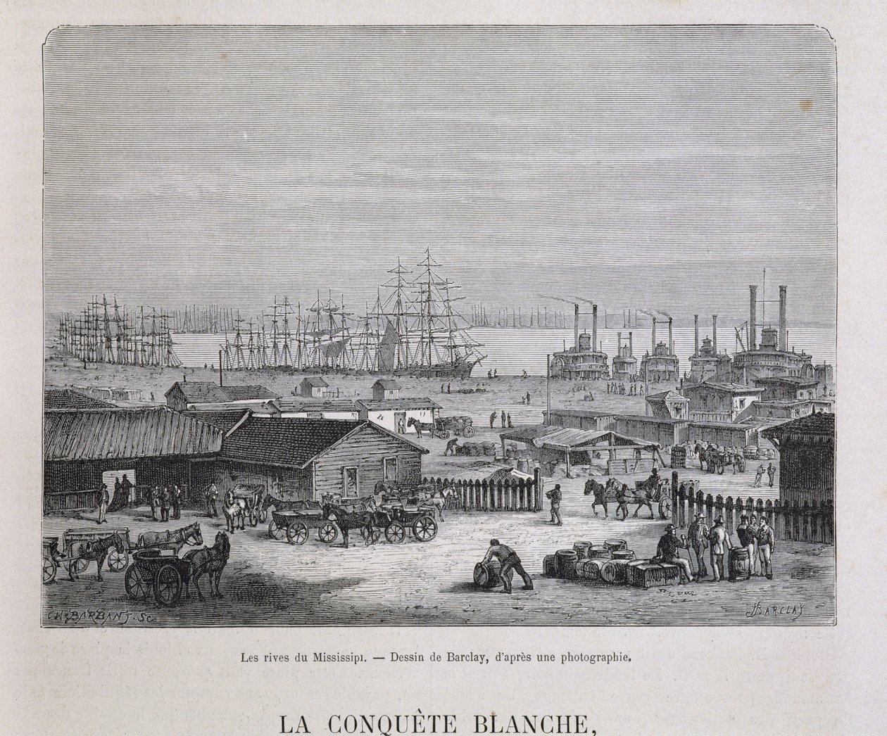 Mississippi kıyıları - “” Le tour du monde””, 2. sem. 1876 by Unknown artist