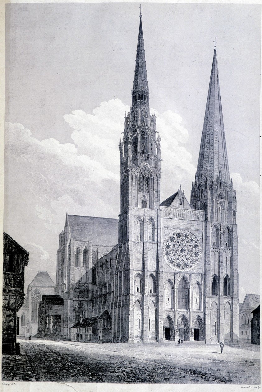 Chartres Katedrali - gravür by Unknown artist