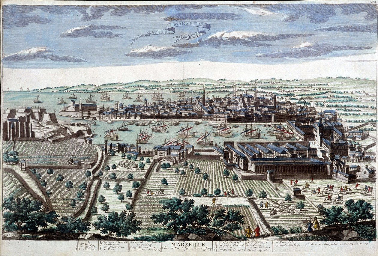 18. yüzyılda Marsilya şehri ve limanı - B.N. by Unknown artist