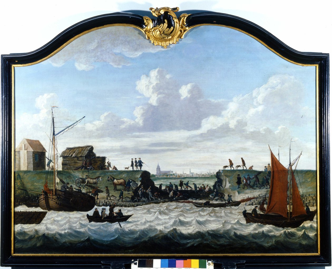 Zierikzee barajı. 18. yüzyılın anonim tablosu. Zierikzee Wastenday Siloten, Duiveland by Unknown artist