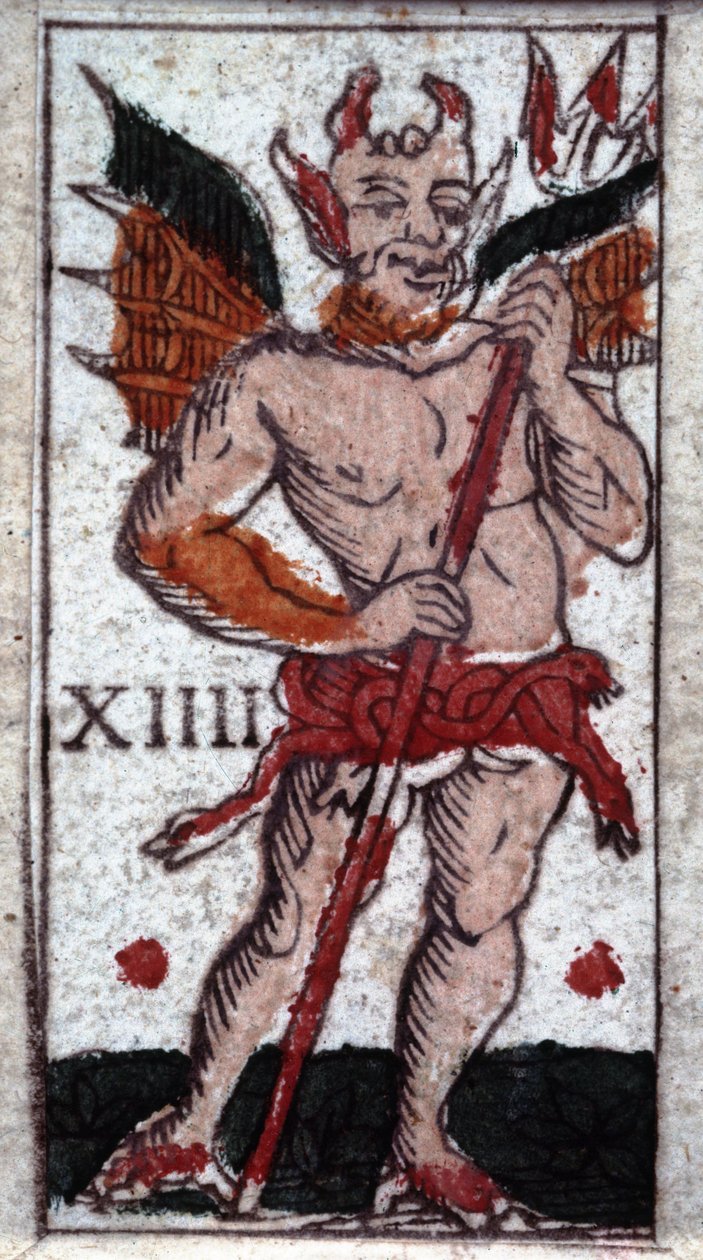 Şeytan. 18. yüzyıl tarot oyunu. Milano by Unknown artist