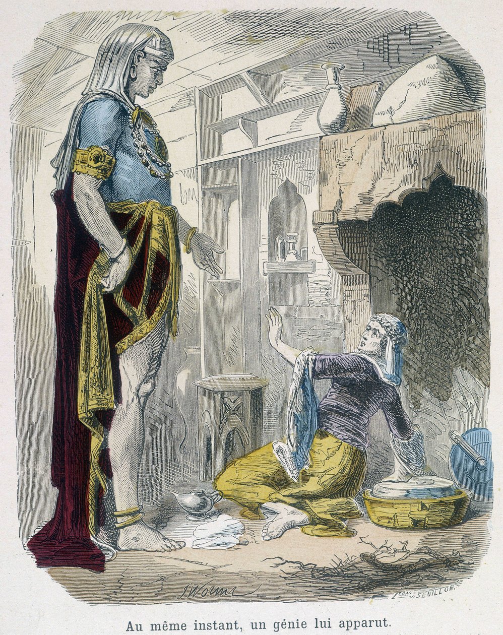 Lambadan çıkan deha - Bondet tarafından “” Binbir Gece”de, ed. Guerin by Unknown artist