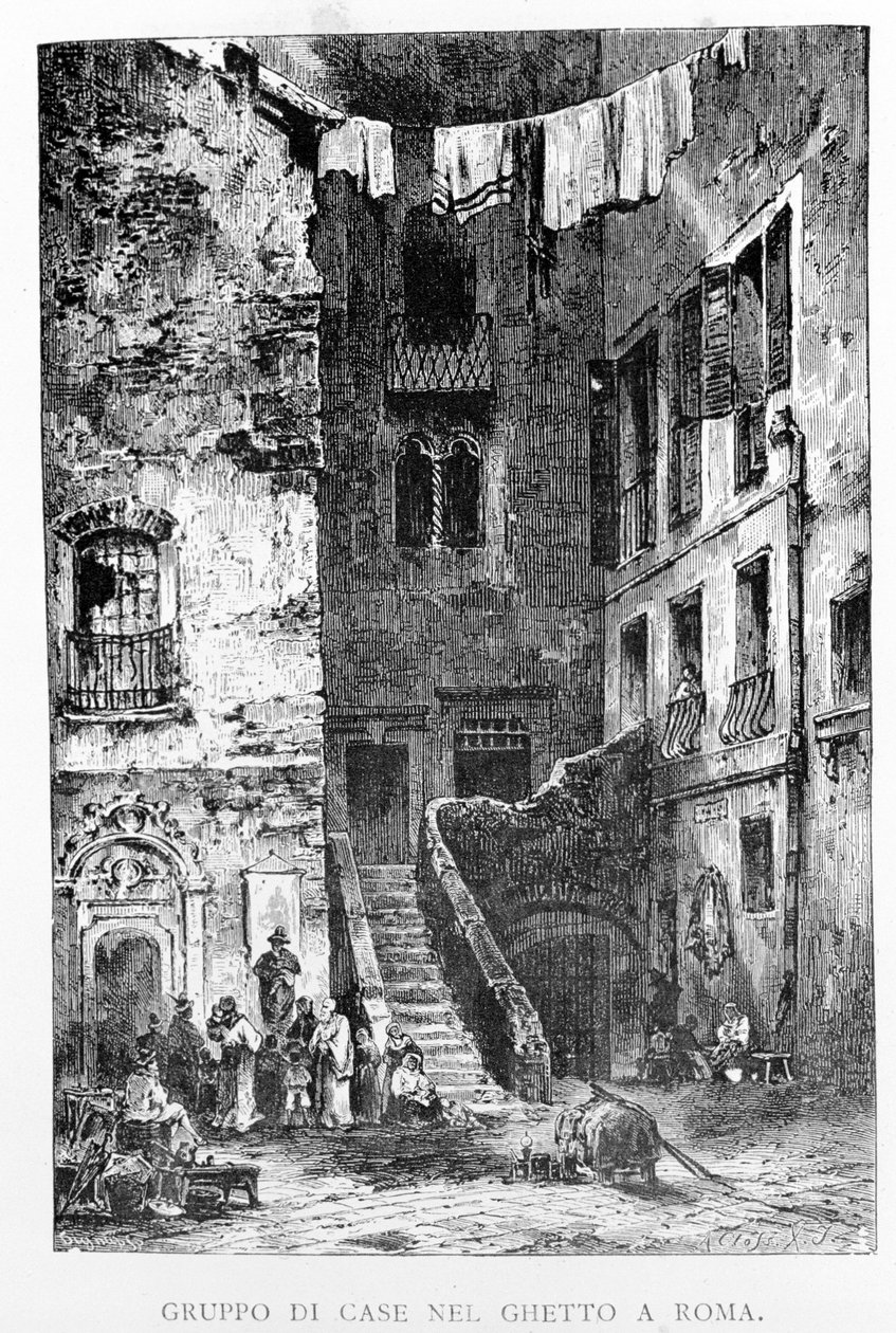 19. yüzyılda Roma gettosu. by Unknown artist