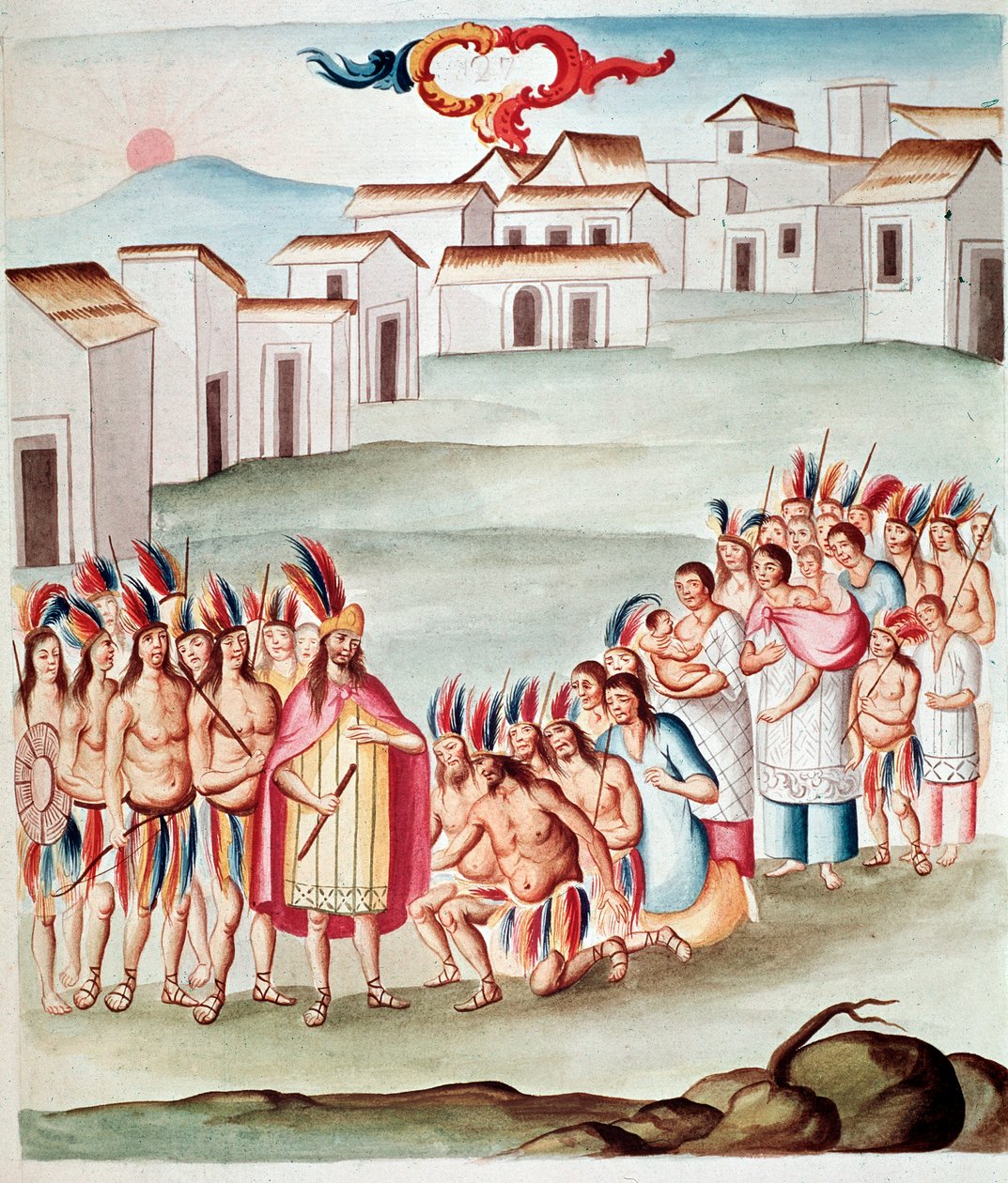 Kral, prensle tanışır (Suluboya, c.1770-1780) by Unknown artist