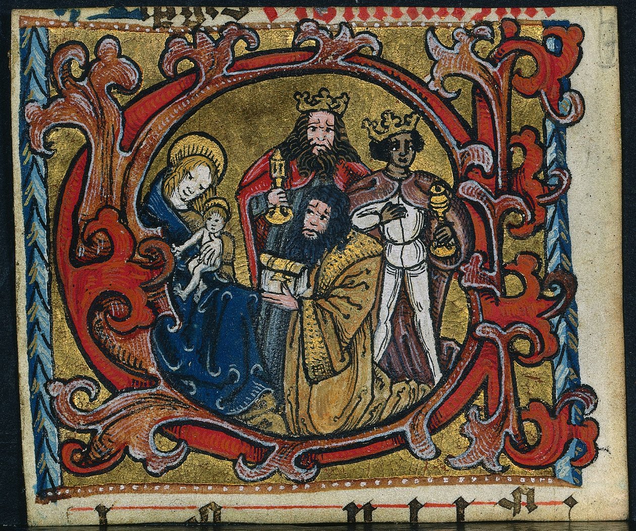 Bir Missal'den Üç Kesim: Magi'nin Hayranlığı ile İlk C by Unknown artist