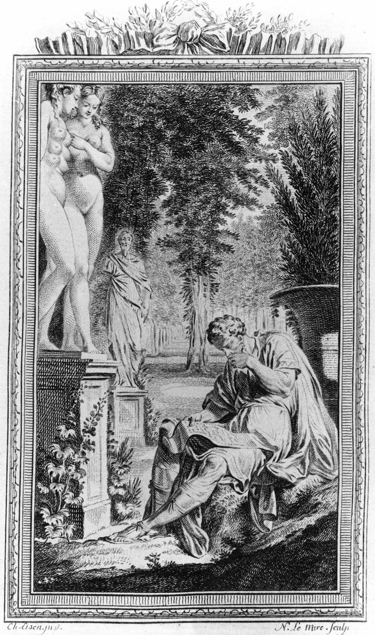 Titus Lucretius Carus (Lucrece) Romalı filozof ve şair "De Rerum Natura", 18. yüzyıl gravür. by Unknown artist