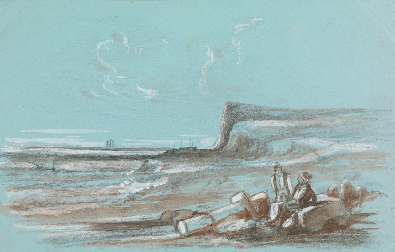 Sahilde İki Balıkçı by Unknown artist