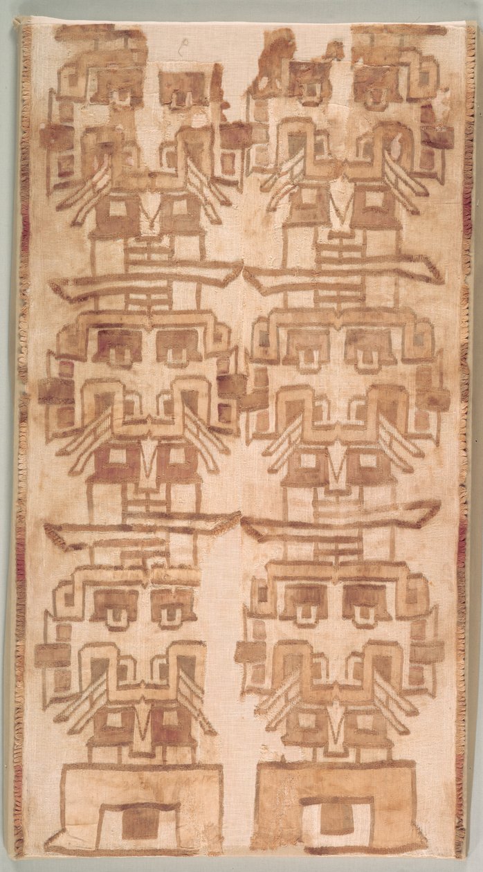 Dişli Başlı İki Tekstil Parçası by Unknown artist