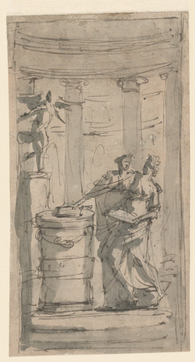 Bir Sunakta İki Vestal by Unknown artist