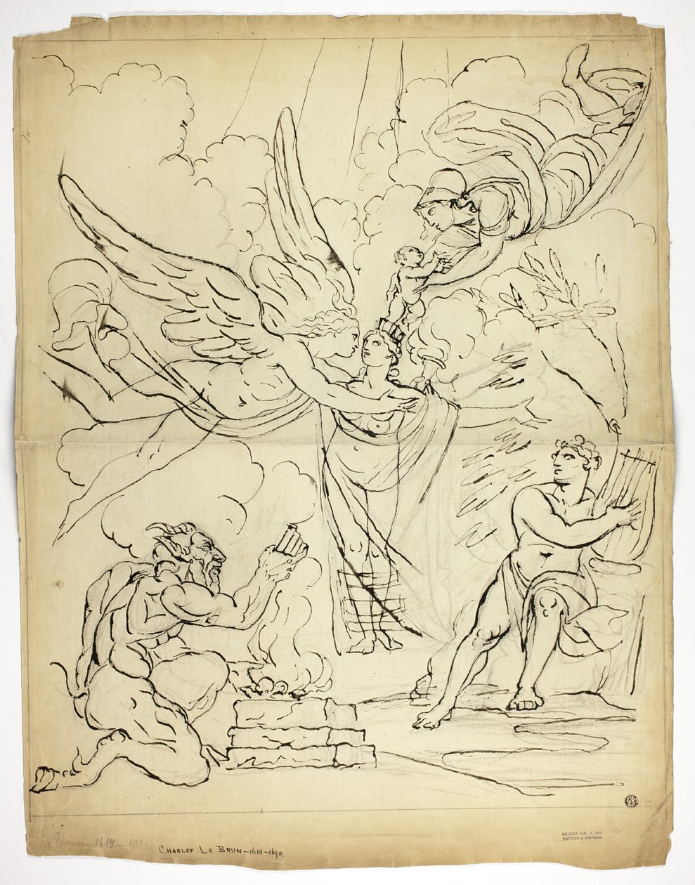 Tanımlanamayan Mitolojik Doğum Sahnesi (rekto); Aşk tanrısı ve Psyche (versi) by Unknown artist