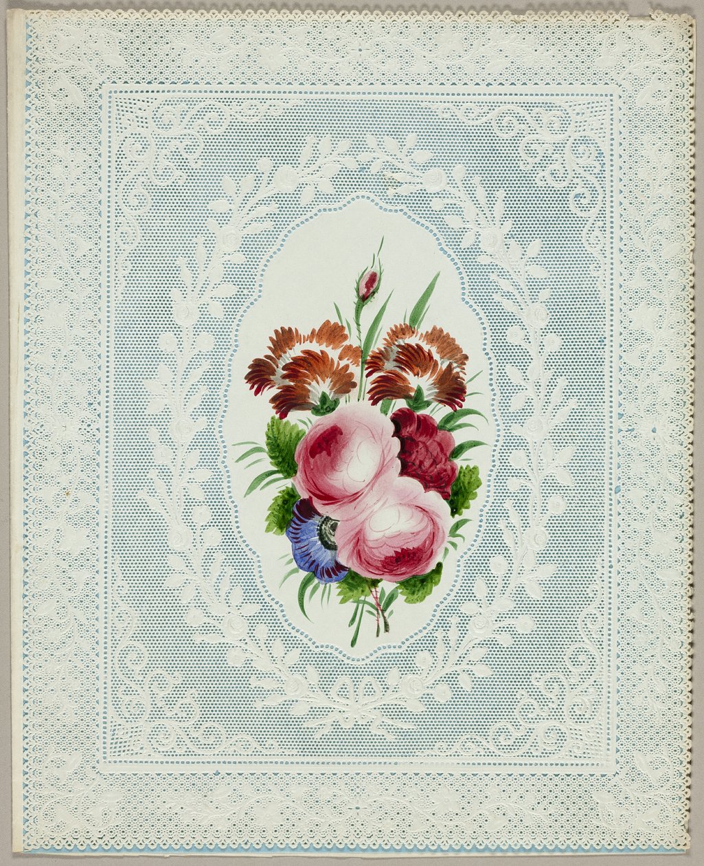 İsimsiz Sevgililer Günü (Dantel Üzerinde Çiçekler) by Unknown artist