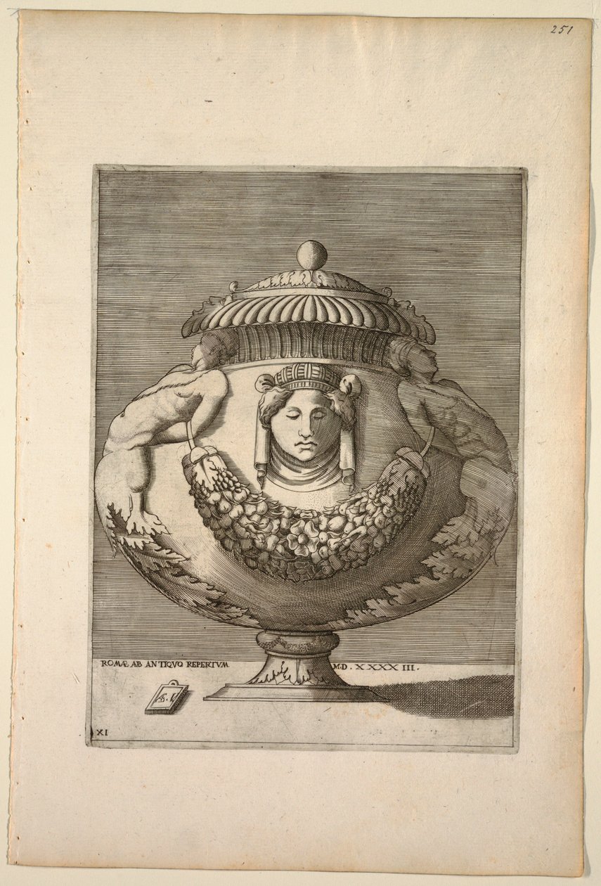 Figürlü, Rinceaux ve Festoonlarla Süslenmiş Vazo, 1543 by Unknown artist