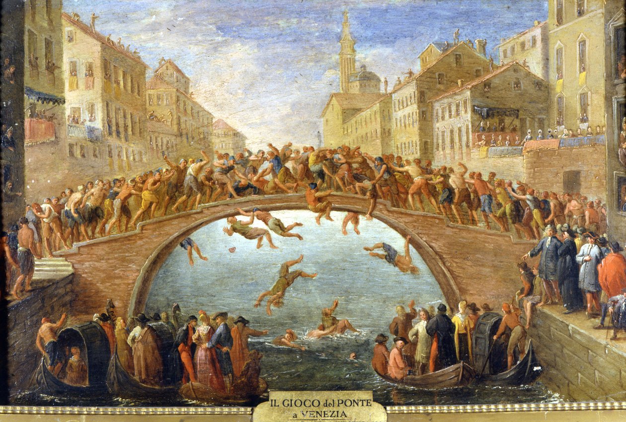Venedik, briç oyunu. Anonim resim. 18. yüzyıl. Özel Kol. by Unknown artist