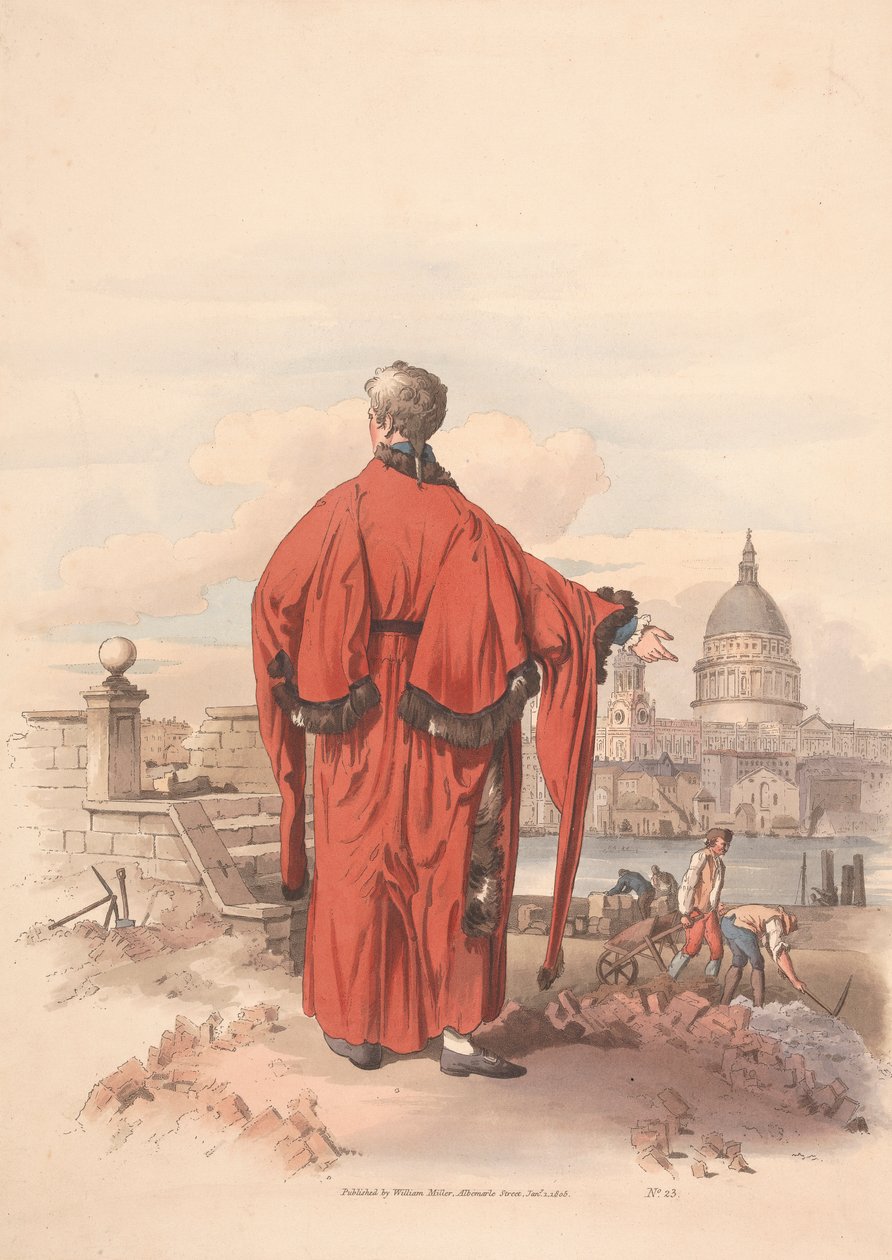 Ön Planda Cüppeli Figür ile Nehrin Karşısındaki St. Pauls'un Görünümü by Unknown artist