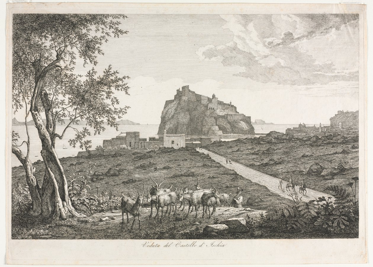 Castello, Ischia'nın görünümü by Unknown artist