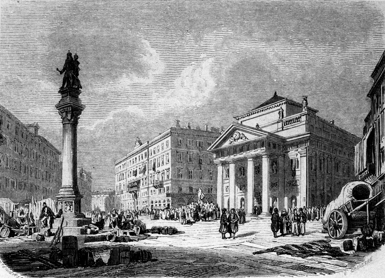 19. yüzyılın gravürü (Avusturya döneminde) Trieste
