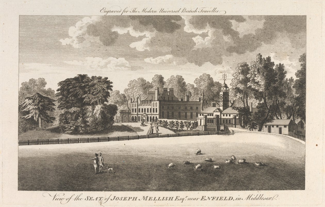 Middlesex, Dış Banliyö - Kuzey'deki Enfield yakınlarındaki Joseph Mellish, Esquire Seat'in görünümü by Unknown artist