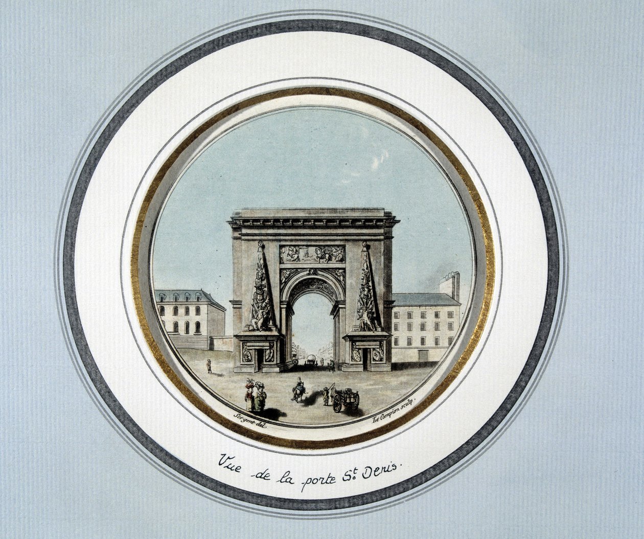 St Denis kapısının görünümü - gravür by Unknown artist