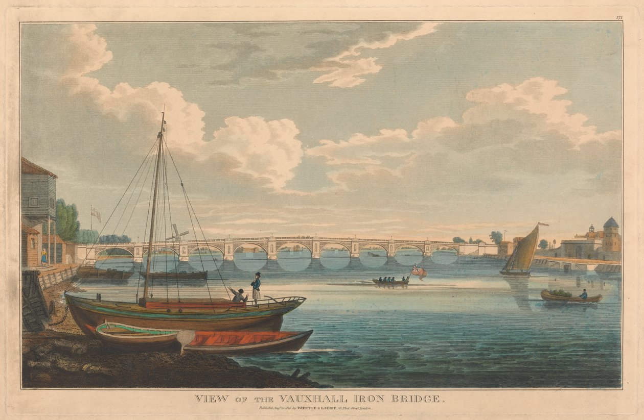 Vauxhall Demir Köprüsü'nün görünümü by Unknown artist