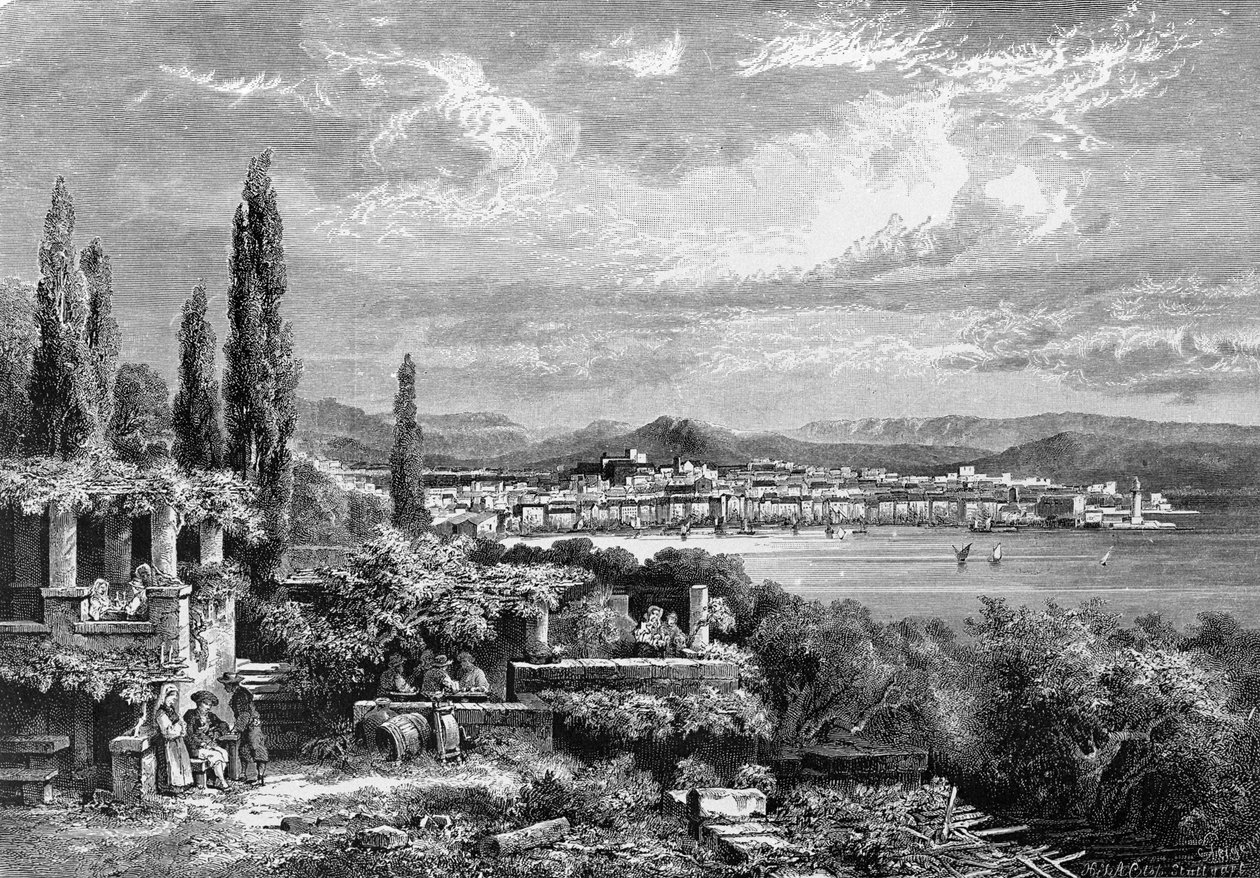 1885 gravür (Avusturya döneminde) Trieste şehrinin görünümü by Unknown artist