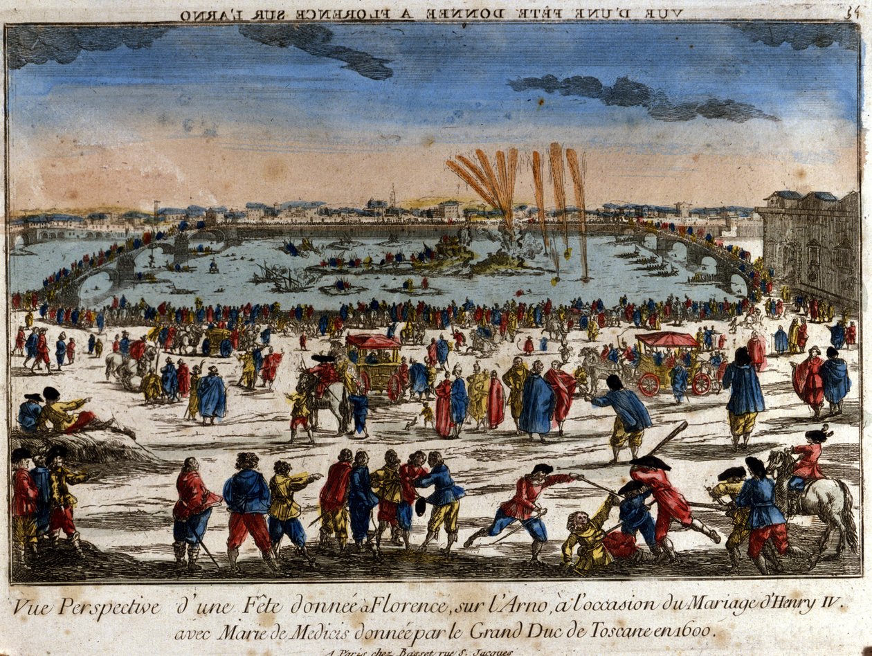 Toskana Büyük Dükü tarafından Arno Nehri kıyısında, 1600 yılında IV. Henry