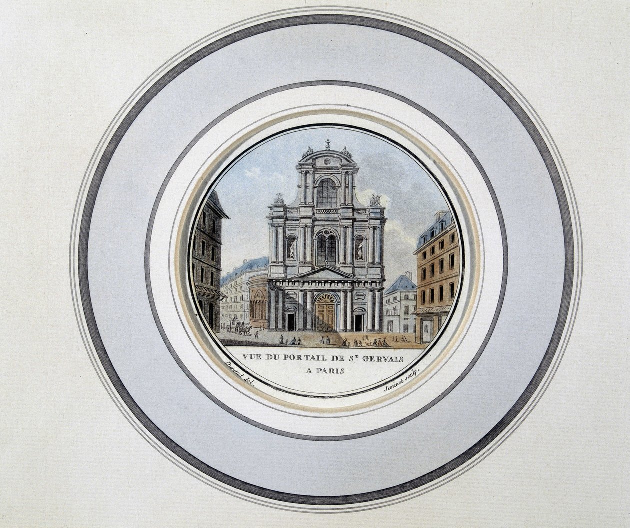 St Gervais (Saint Gervais) kapısının görünümü - gravür by Unknown artist