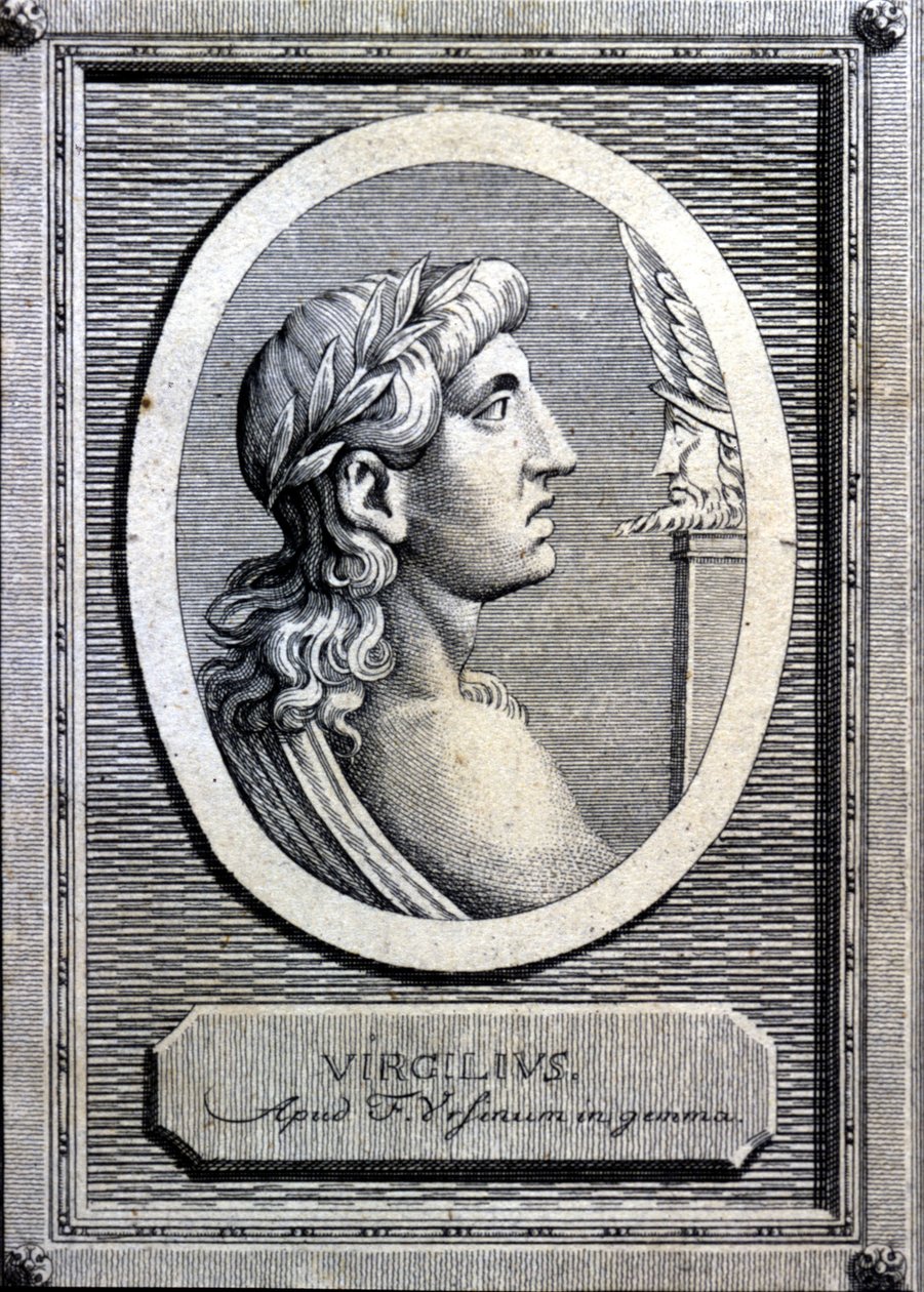 Virgil (70 - 19 BC), Latin şair. 18. yüzyıl gravürü. by Unknown artist